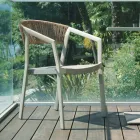 Stackable Chair with Textilene Seat and Twist Wicker Back - Passion Viadurini