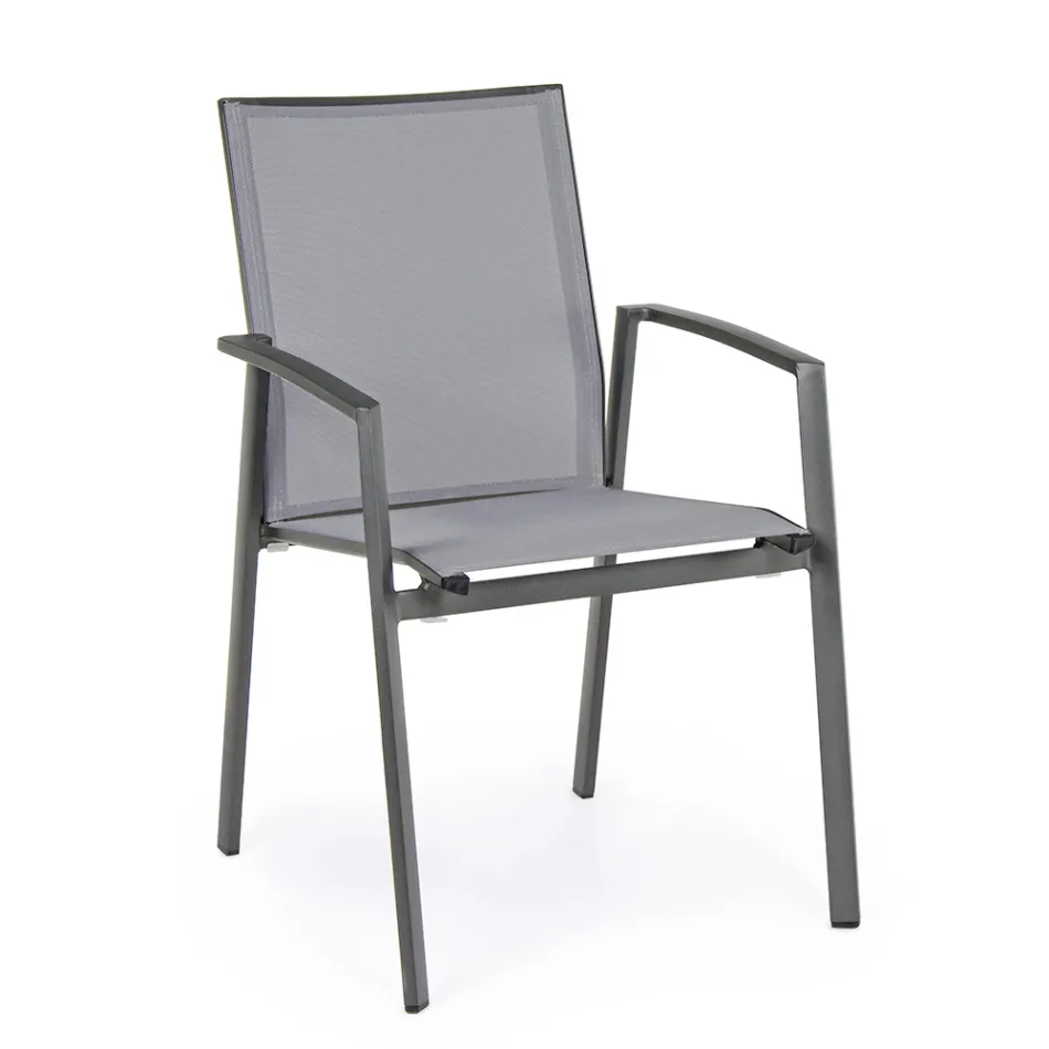 Stackable Outdoor Chair in Painted Aluminium, Homemotion, 4 pieces - Odelia Viadurini