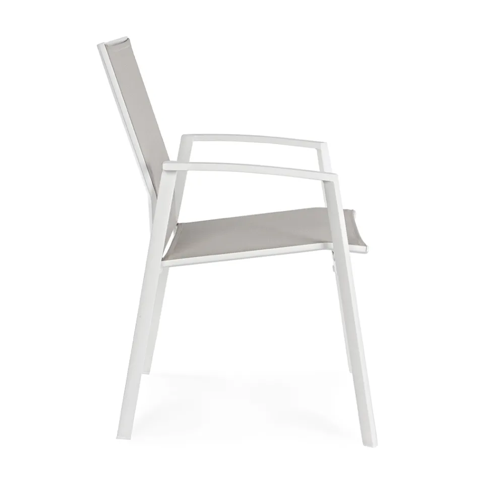 Stackable Outdoor Chair in Painted Aluminium, Homemotion, 4 pieces - Odelia Viadurini