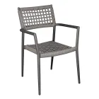 Stackable Outdoor Chair with Twist Wicker Seat and Back - Solefresco Viadurini