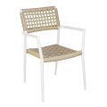 Stackable Outdoor Chair with Twist Wicker Seat and Back - Solefresco