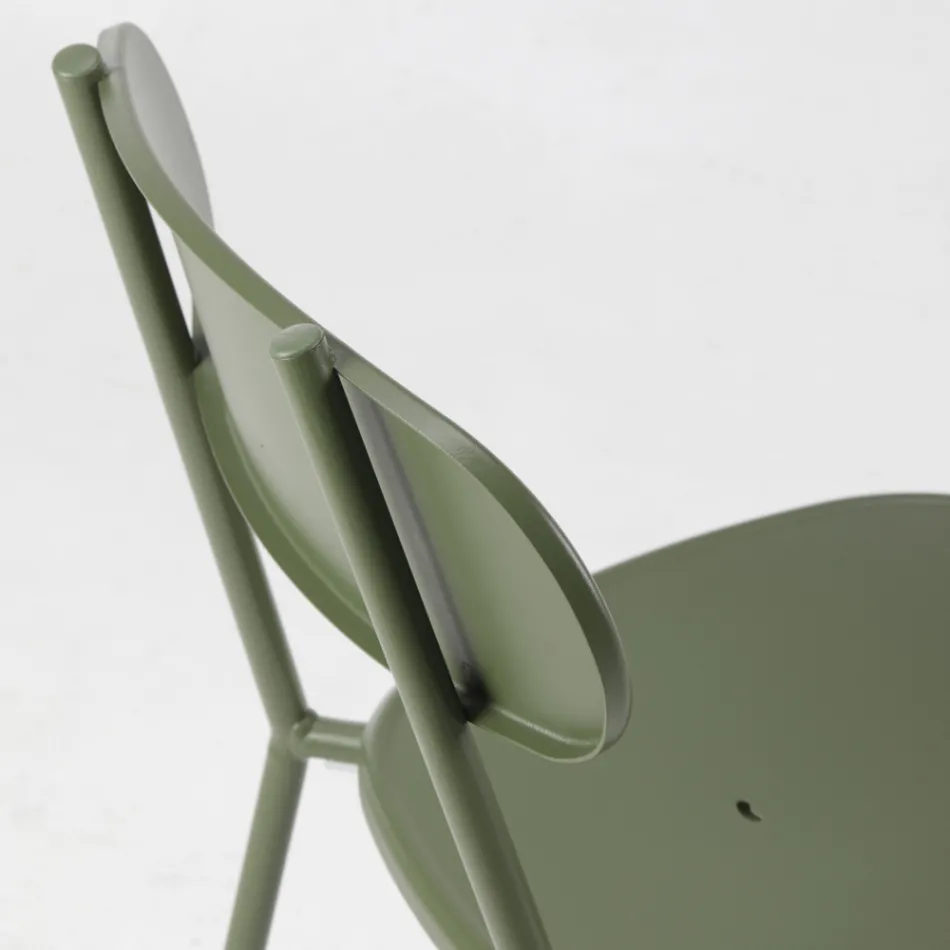 Stackable Outdoor Chair in Colored Metal Made in Italy 4 Pieces - Pixie Viadurini