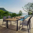 Stackable Outdoor Chair in Textilene and Anthracite Aluminum, 6 Pieces - Urban Viadurini