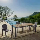 Stackable Outdoor Chair in Textilene and Anthracite Aluminum, 6 Pieces - Urban Viadurini