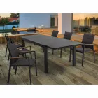 Stackable Outdoor Chair in Textilene and Anthracite Aluminum, 6 Pieces - Urban Viadurini