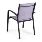 Stackable Outdoor Chair in Textilene and Aluminum Frame - Pennarello Viadurini
