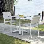 Stackable Aluminum and Textilene White or Gray Garden Chair - Floraforma Viadurini