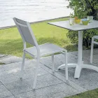 Stackable Aluminum and Textilene White or Gray Garden Chair - Floraforma Viadurini