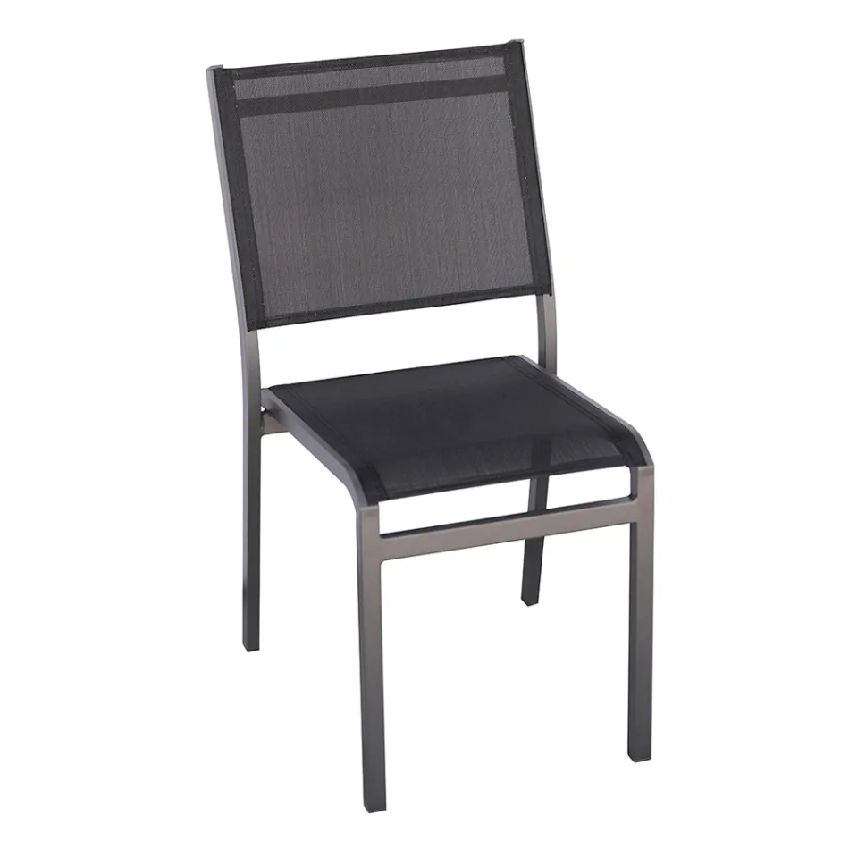 Stackable Aluminum and Textilene White or Gray Garden Chair - Floraforma Viadurini