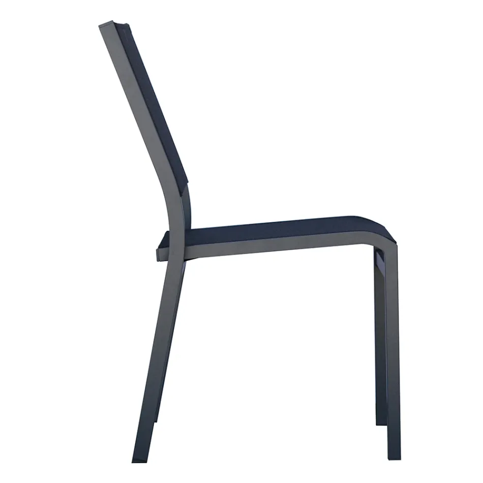 Stackable Aluminum and Textilene White or Gray Garden Chair - Floraforma Viadurini