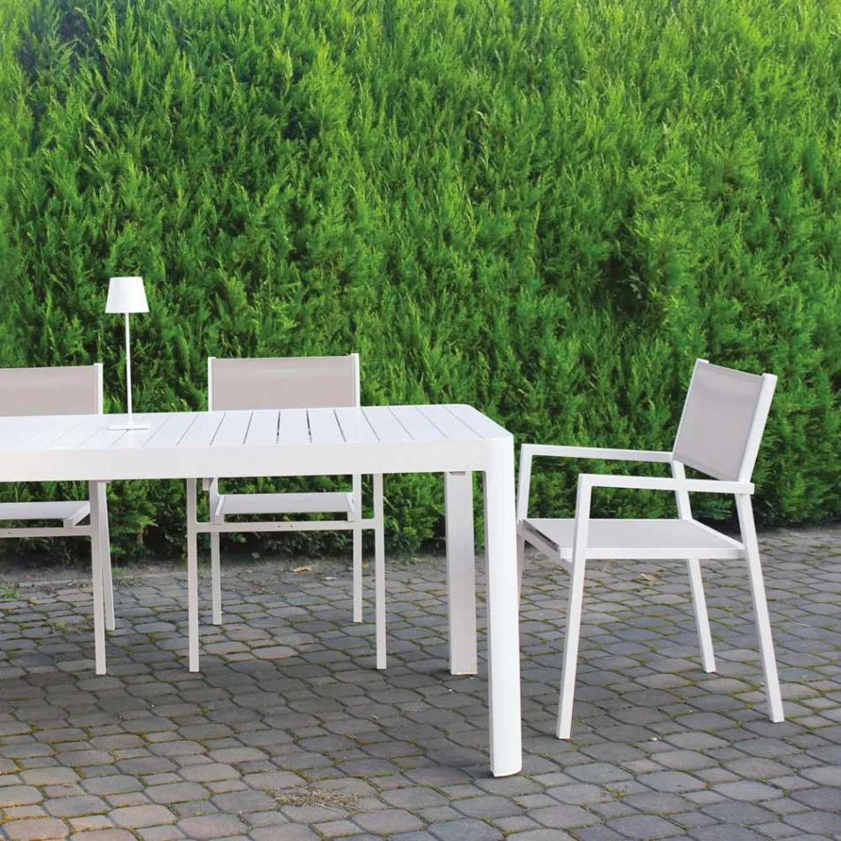 Stackable Garden Chair in Aluminum and Textilene - Ninfea Viadurini