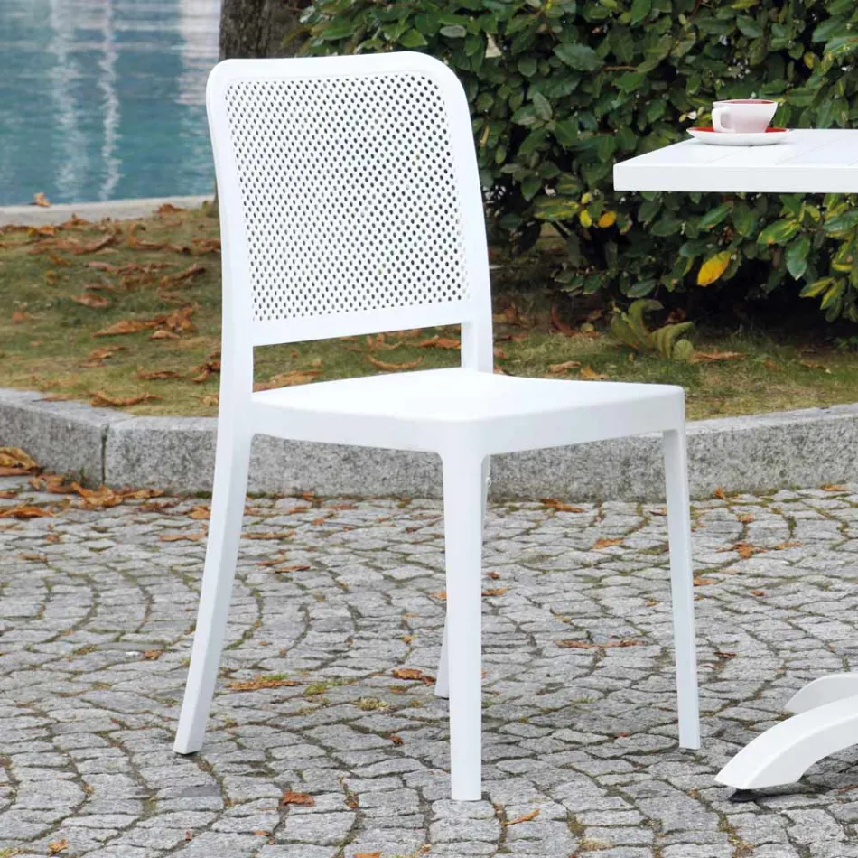 Stackable Garden Chair in Polypropylene and Fiberglass - Ciop Viadurini
