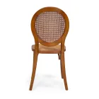Stackable Living Room Chair in Ailando Wood and Vienna Straw - Laguna Viadurini