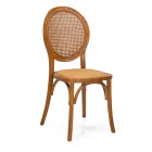 Stackable Living Room Chair in Ailando Wood and Vienna Straw - Laguna Viadurini