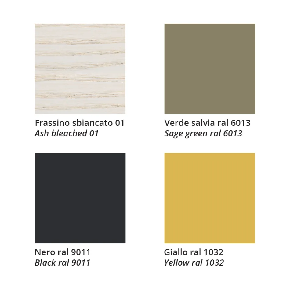 Stackable Chair in Ash with Fabric Seat Made in Italy, 2 Pieces - Oslo Viadurini