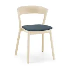 Stackable Chair in Ash with Fabric Seat Made in Italy, 2 Pieces - Oslo Viadurini