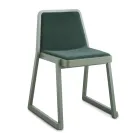 Stackable Wooden Chair with Velvet Seat Made in Italy, 2 Pieces - Leipzig Viadurini