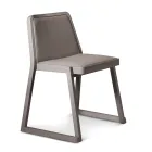Stackable Wooden Chair with Velvet Seat Made in Italy, 2 Pieces - Leipzig Viadurini