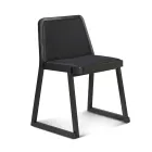 Stackable Wooden Chair with Velvet Seat Made in Italy, 2 Pieces - Leipzig Viadurini