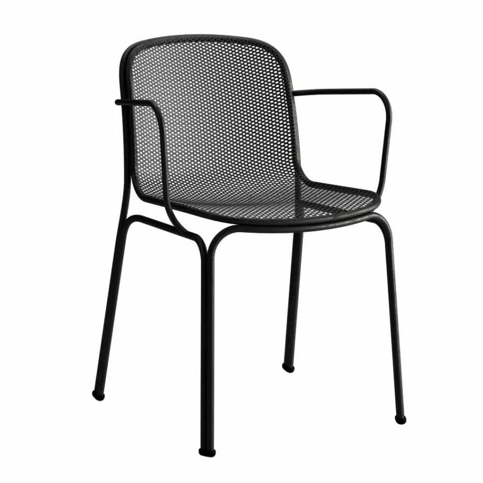 Stackable Outdoor Metal Chair Made in Italy, 4 Pieces - Verna Viadurini