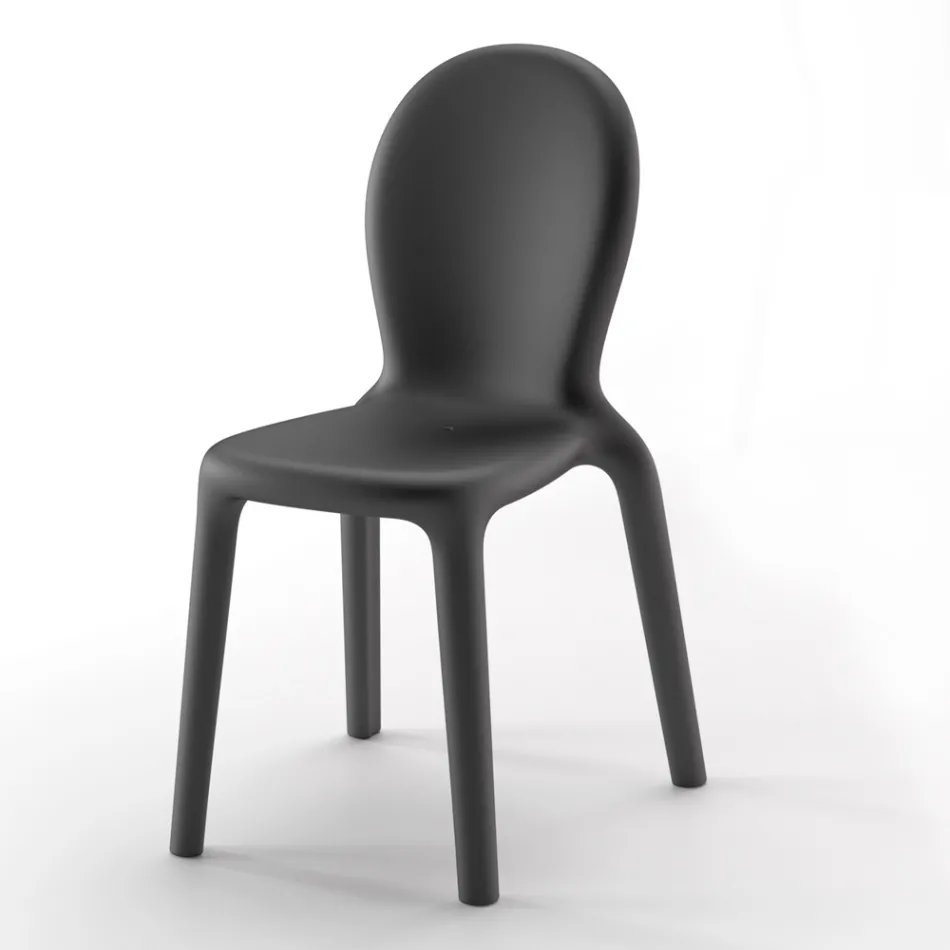 Stackable Chair in Colored Polyethylene Made in Italy, 2 Pieces - Jamala Viadurini
