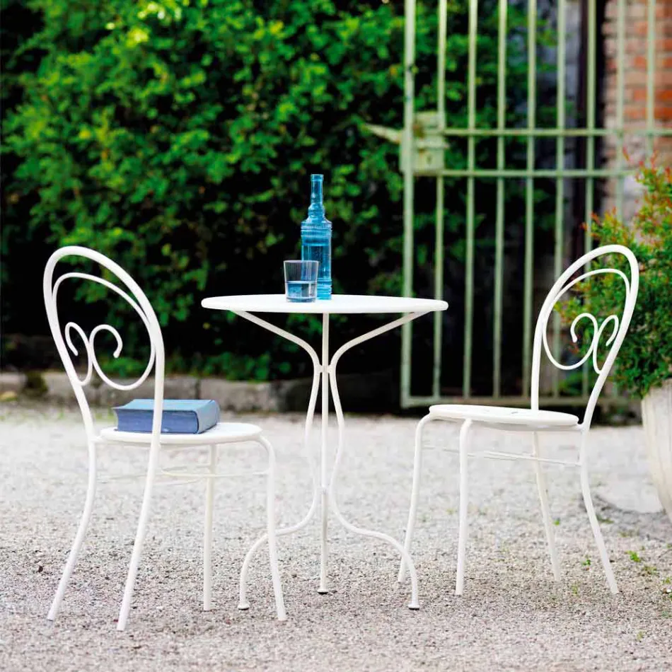 Stackable Outdoor Chair in Metal Made in Italy, 2 Pieces - Authority Viadurini