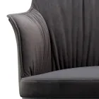 Steel Chair with Velvet Covered Seat Made in Italy - Arisa Viadurini