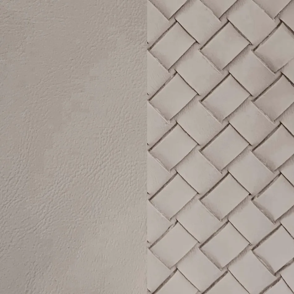 Eco-leather Chair with Decorated Back and Black Metal Base, 2 Pieces - Nima Viadurini