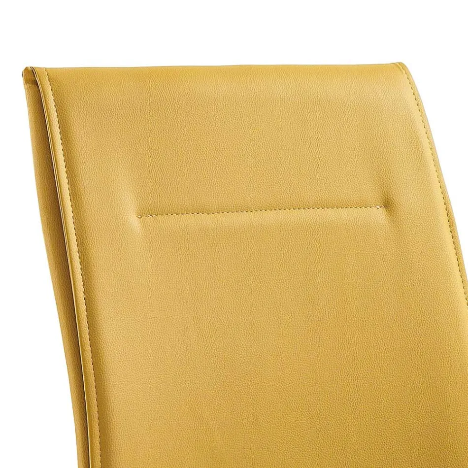 Faux Leather Dining Room Chair Modern Elegant Design - Granger Viadurini