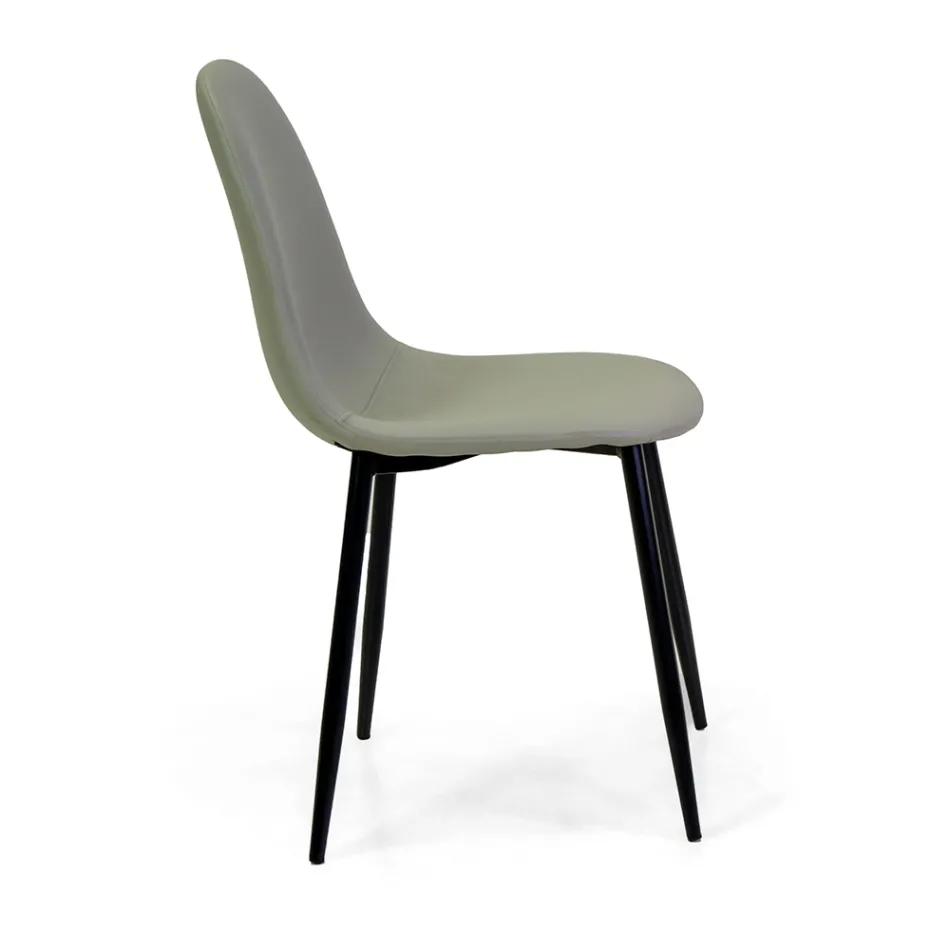 Eco-leather chair with different finishes and metal structure - Pencil Viadurini