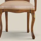 Classic Wooden Chair with Luxury Upholstered Fabric Made in Italy - Majesty Viadurini