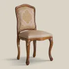 Classic Wooden Chair with Luxury Upholstered Fabric Made in Italy - Majesty Viadurini