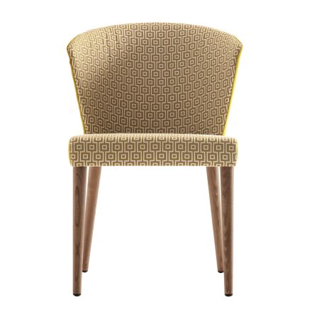Modern upholstered solid wood chair Grilli York made in Italy, 2 pieces Viadurini