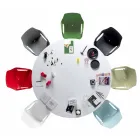 Stackable Metal and Polypropylene Chair Made in Italy, 4 Pieces - Caramel Viadurini