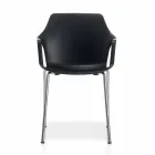 Stackable Metal and Polypropylene Chair Made in Italy, 4 Pieces - Caramel Viadurini