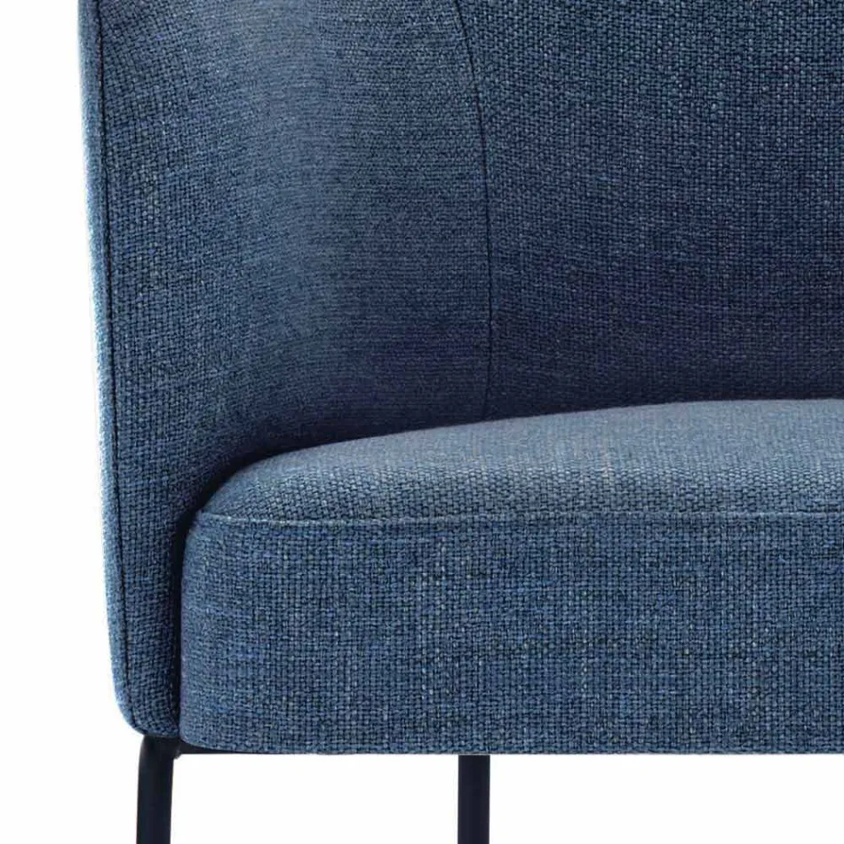 Fabric Chair with Luxury Black Metal Structure Made in Italy - Cocoa Viadurini