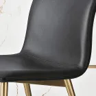 Chair in Leather Effect Fiber Fabric and Metal Legs Made in Italy - Amane Viadurini