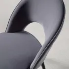 Velvet Chair with Black Metal and Satin Brass Legs, 4 Pieces - Sibea Viadurini