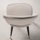 Velvet Chair with Black Metal and Satin Brass Legs, 4 Pieces - Sibea Viadurini