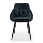 Chair in Velvet and RAL Lacquered Steel Made in Italy 4 Pieces - Mariapina Viadurini