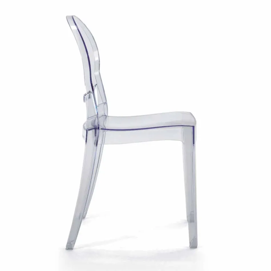 Indoor or Outdoor Stackable Chair in Transparent Polycarbonate – Pianeta Viadurini