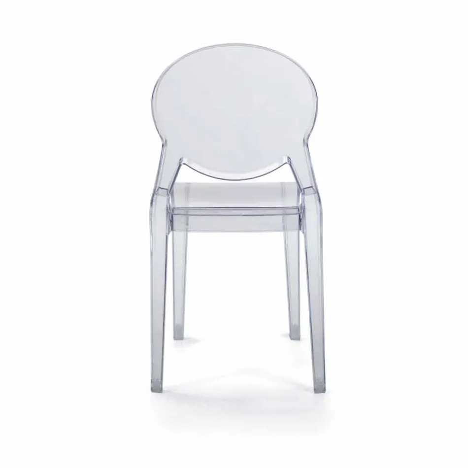 Indoor or Outdoor Stackable Chair in Transparent Polycarbonate – Pianeta Viadurini