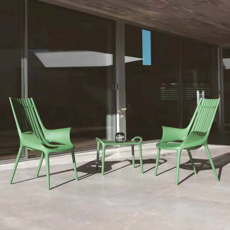Lounge Chair with Armrests for Outdoor in Plastic 4 Pieces - Ibiza by Vondom Viadurini