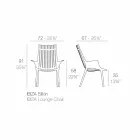 Lounge Chair with Armrests for Outdoor in Plastic 4 Pieces - Ibiza by Vondom Viadurini