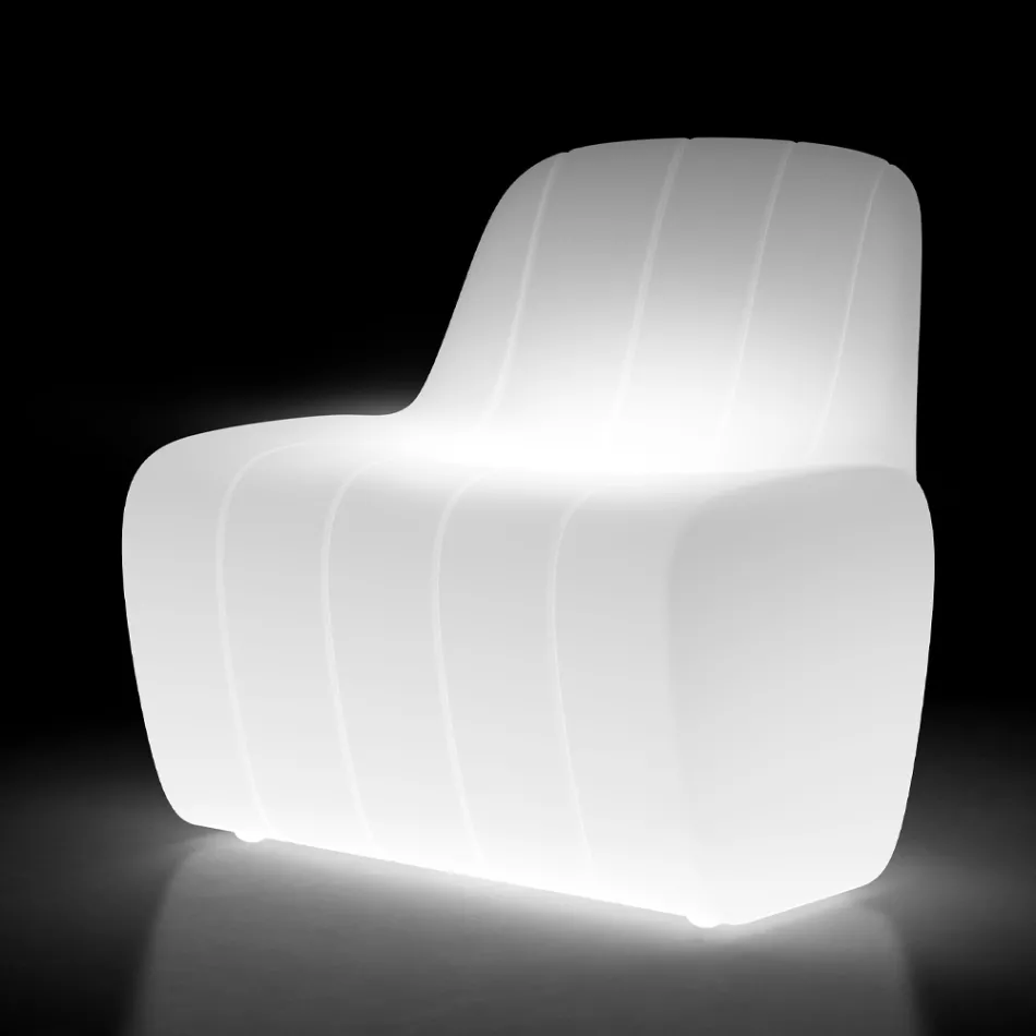 Bright Garden Chair in Polyethylene with LED Made in Italy - Galatea Viadurini