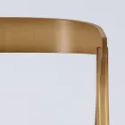 Modern living room chair in different fabrics with wooden shell - Wolter Viadurini