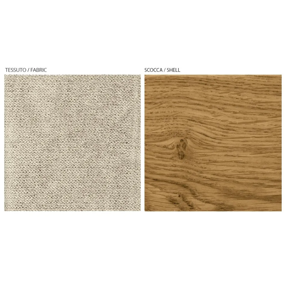 Modern living room chair in different fabrics with wooden shell - Wolter Viadurini