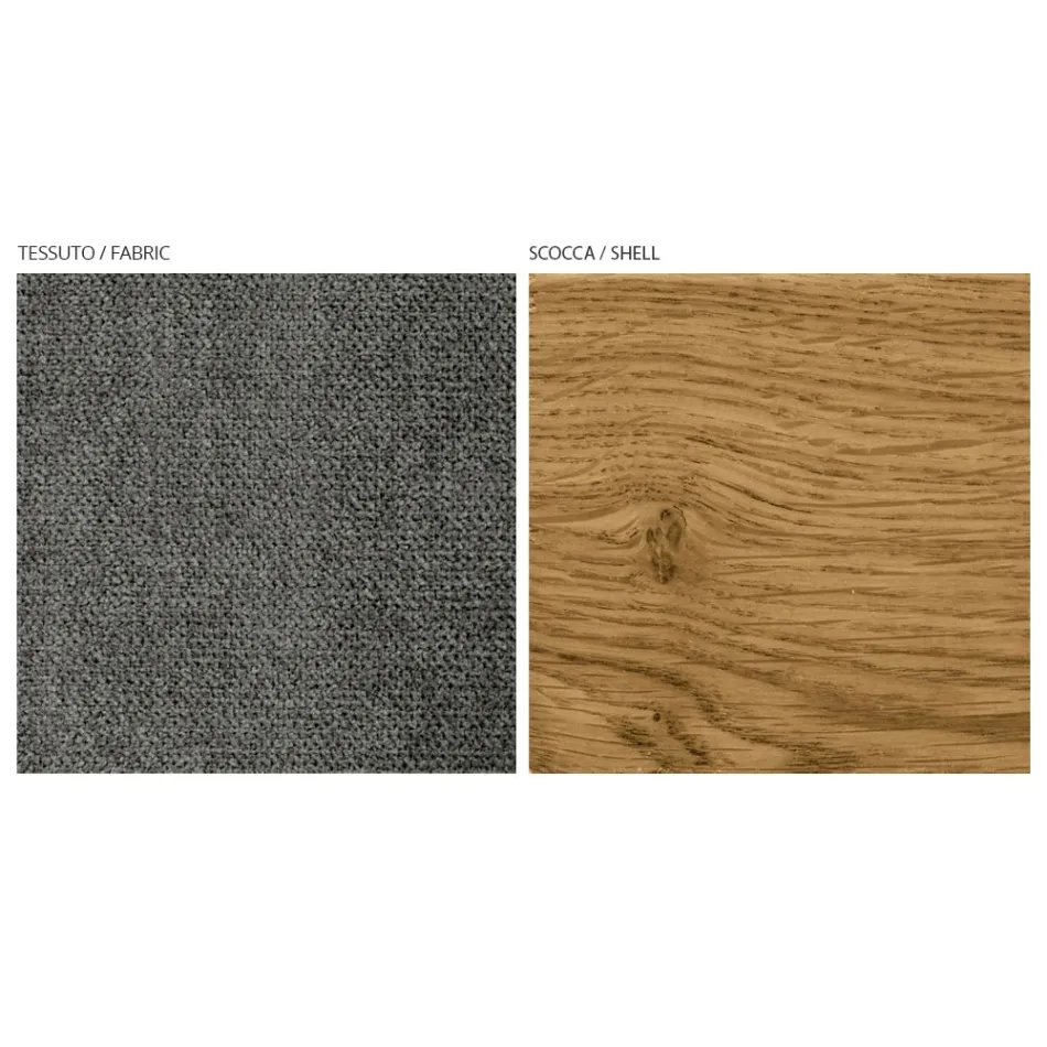 Modern living room chair in different fabrics with wooden shell - Wolter Viadurini