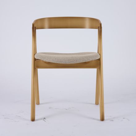 Modern living room chair in different fabrics with wooden shell - Wolter Viadurini