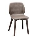 Modern Chair of Elegant Design in Quilted Velvet and Wood - Scarat
